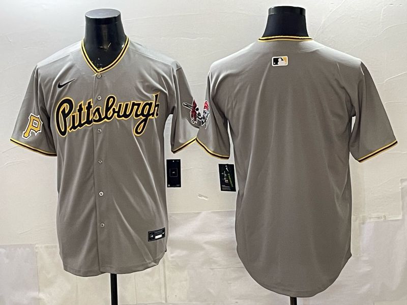 Men Pittsburgh Pirates Blank Grey Game 2026 Nike MLB Jersey style 002->pittsburgh pirates->MLB Jersey